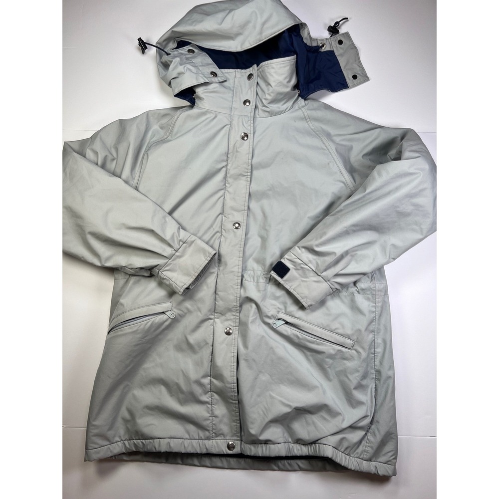 Woolrich Gore-Tex Parka Jacket Women Large Gray Vintage Made in USA Hooded